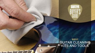 Cleaning a blue PRS guitar 