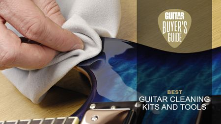 Cleaning a blue PRS guitar 