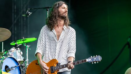 Nick Valensi of The Strokes perform at Comerica Park on August 14, 2022 in Detroit, Michigan