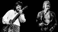 Andy Scott and Brian Connolly of Sweet perform on stage at Hammersmith Odeon, London, England, on February 24th, 1978