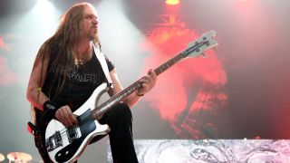 Bassist Steve DiGiorgio of Testament performs at The Joint inside the Hard Rock Hotel & Casino on March 26, 2016 in Las Vegas, Nevada. 