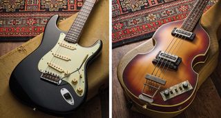 1963 Fender Stratocaster and '70s H&ouml;fner 500/1 Violin Bass